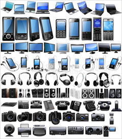 技術向量例證 現代無線設備與計算機周邊產品的銷售趨勢